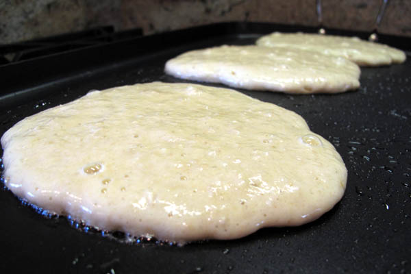 Pancakes frying