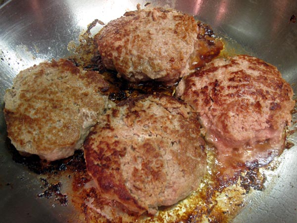 Turkey burgers browned