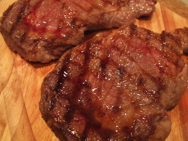 Rib eye steak grilled