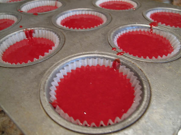 Red cupcakes batter