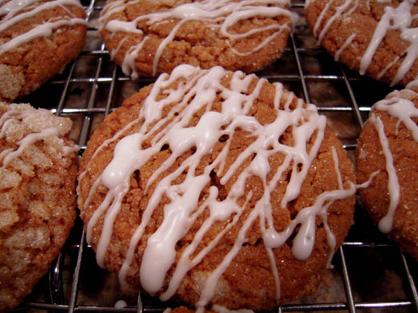 Molasses spice cookies iced