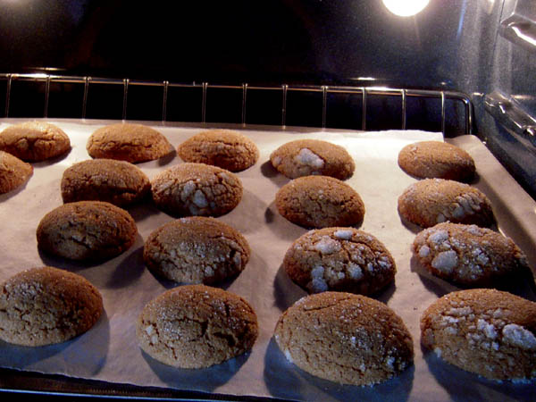 Molassed cookies baking