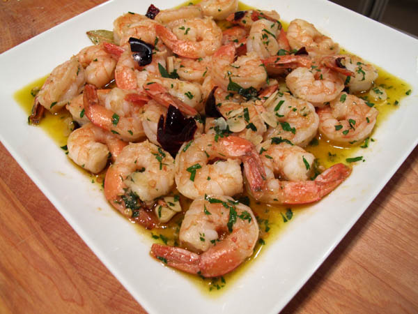 Garlic shrimp plate