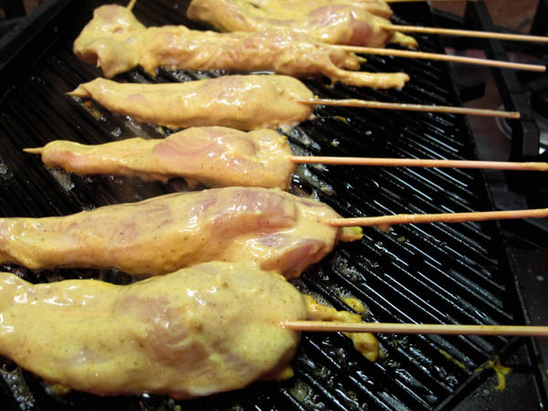 Chicken satay skewers