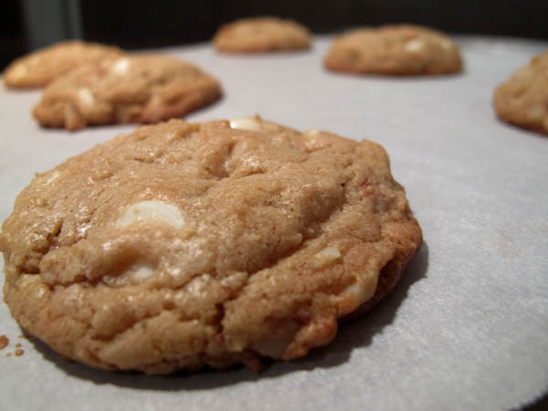 Macadamia nut cookies baked