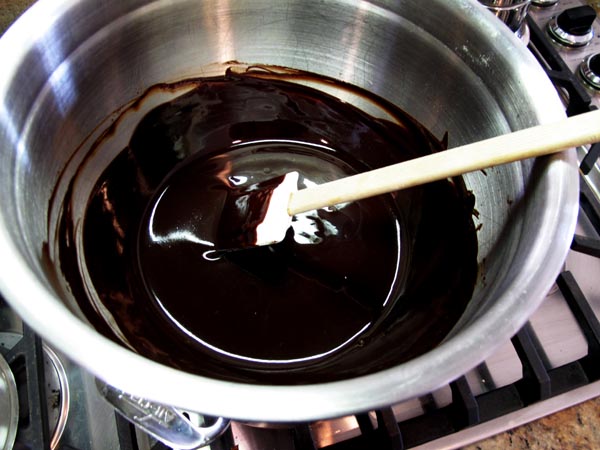 Brownie melted chocolate