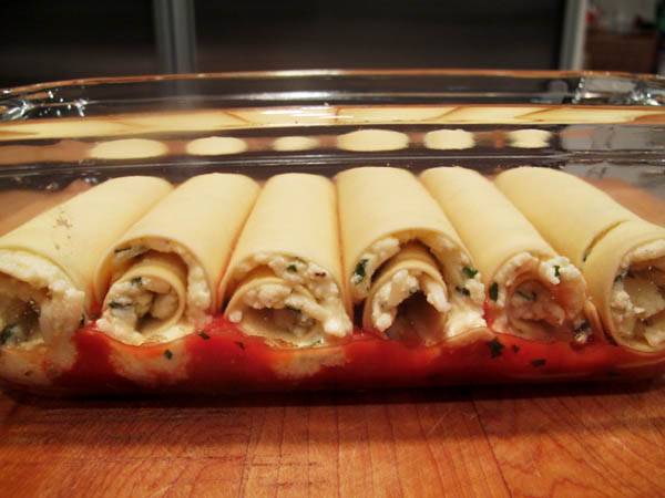 Manicotti in pan