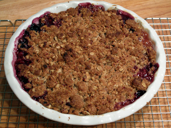 Peach crisp baked