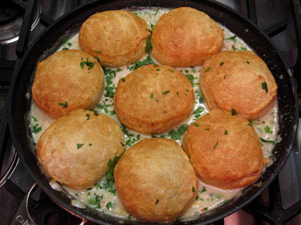 Quick biscuit pot pie skillet