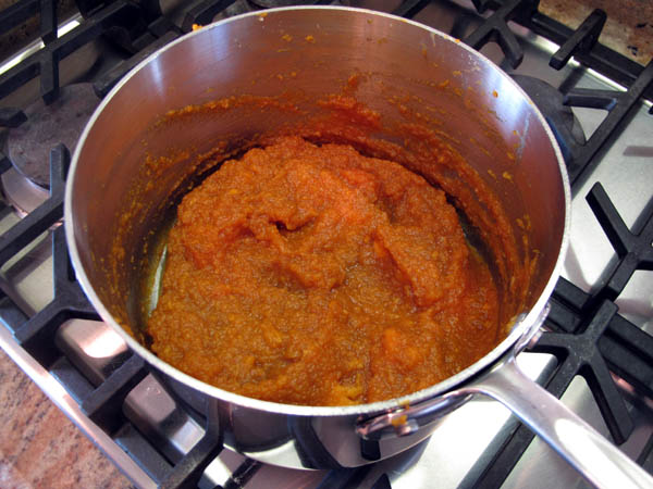 Pumpkin pie filling cooked