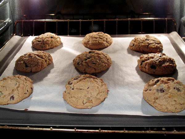 Peanut Butter Chocolate Chip Cookies baking