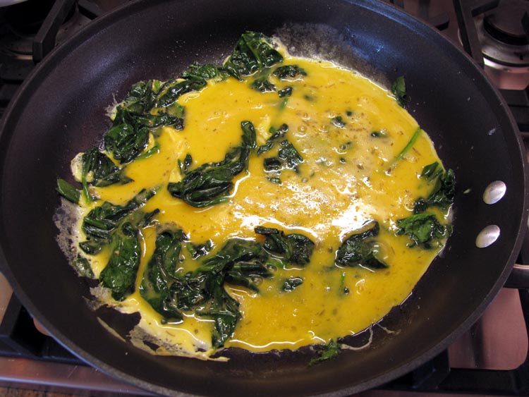Scrambled eggs cooking