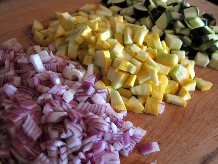 Summer vegetables diced