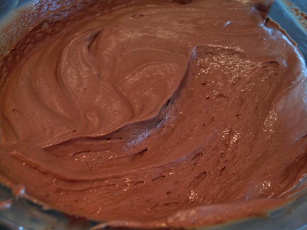 Dark chocolate mousse mixed
