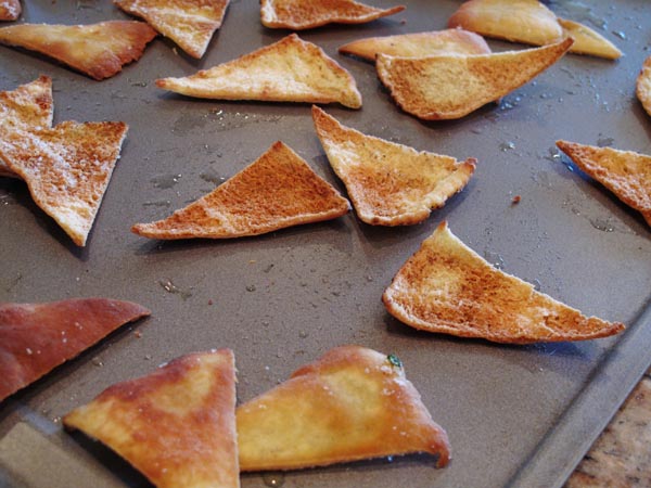 Pita chips baked
