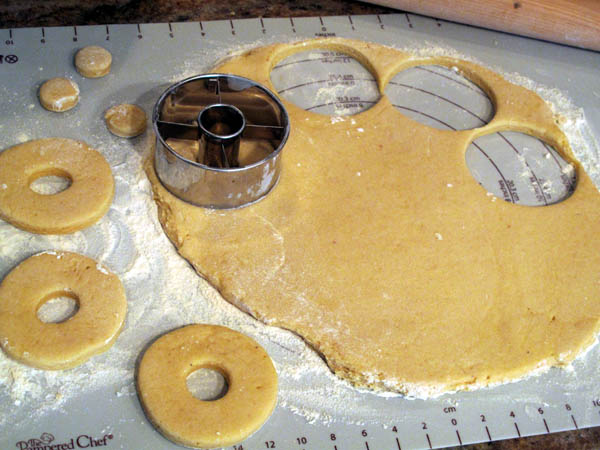 Buttermilk doughnut dough cut
