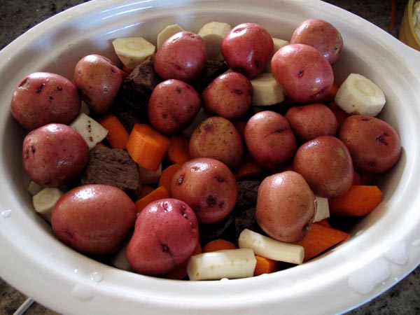 Guinness beef stew veggies