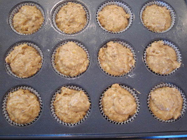 Banana nut muffin batter