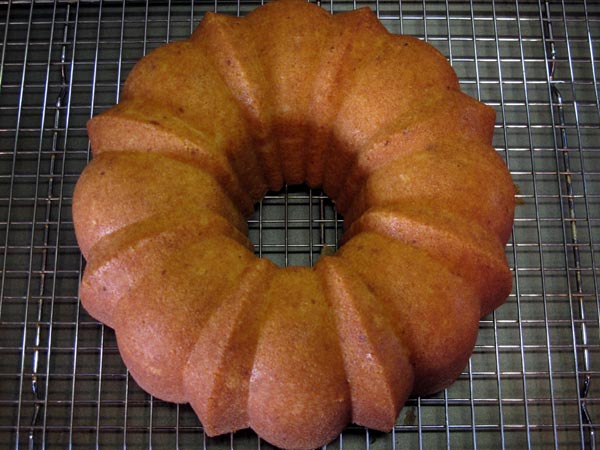 Lemon bundt cake baked