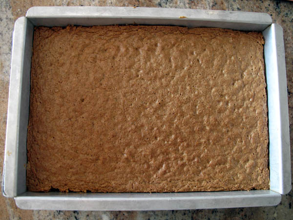 Chewy Nut Blond Brownies baked