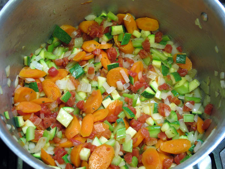 Hearty Rotisserie Chicken Soup vegetables