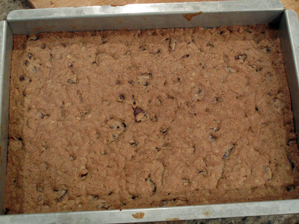 Date Nut Brownies baked