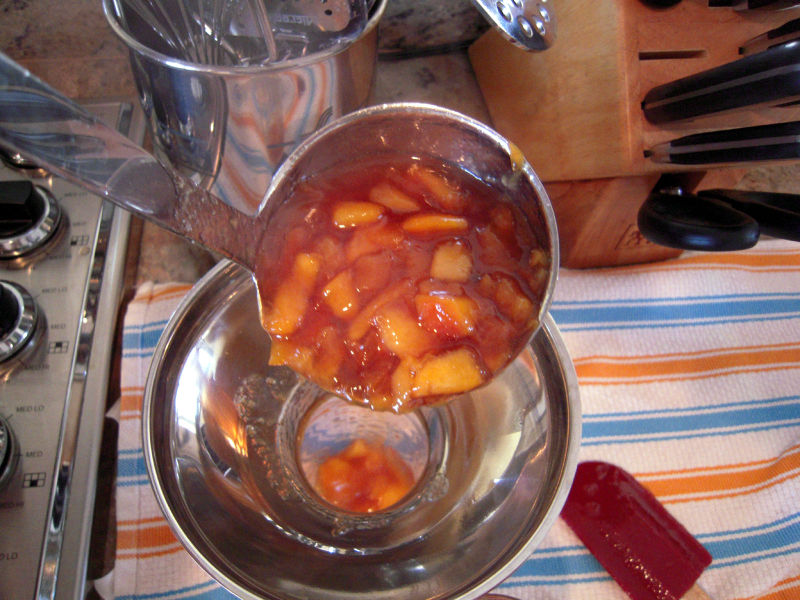 Peach jam ladle