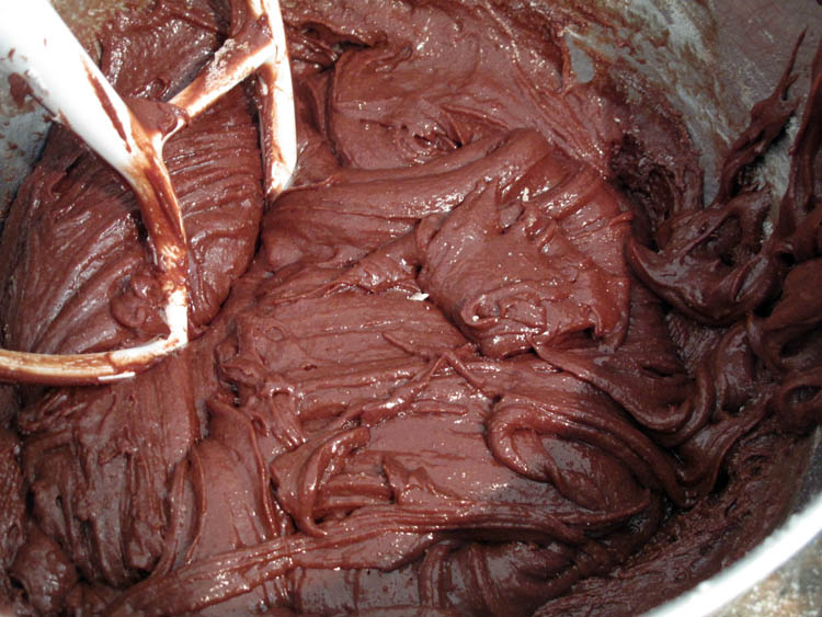 Andes Mint Chocolate Brownie Cookies batter