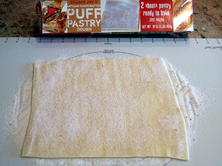 Palmiers pastry sheet sugar