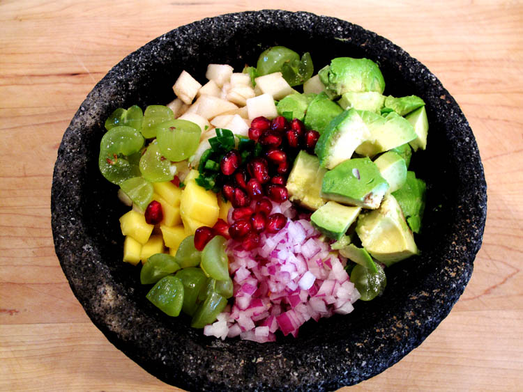 Holiday Fruit Filled Guacamole bowl