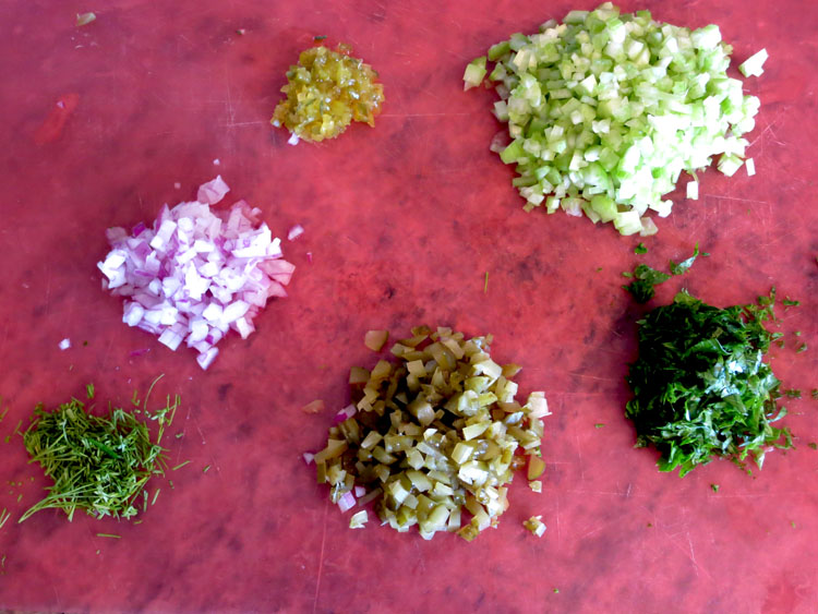 Classic American Potato Salad herbs