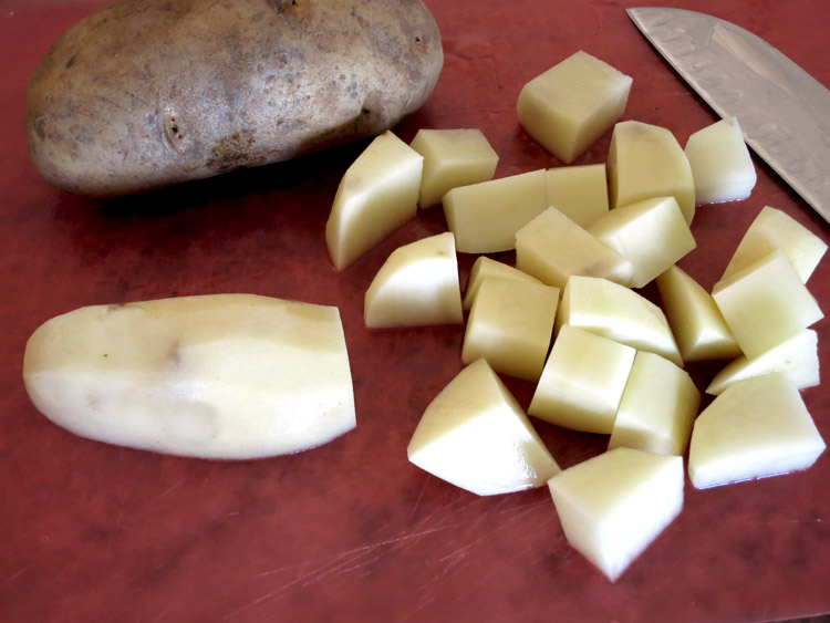 Classic American Potato Salad cut russets