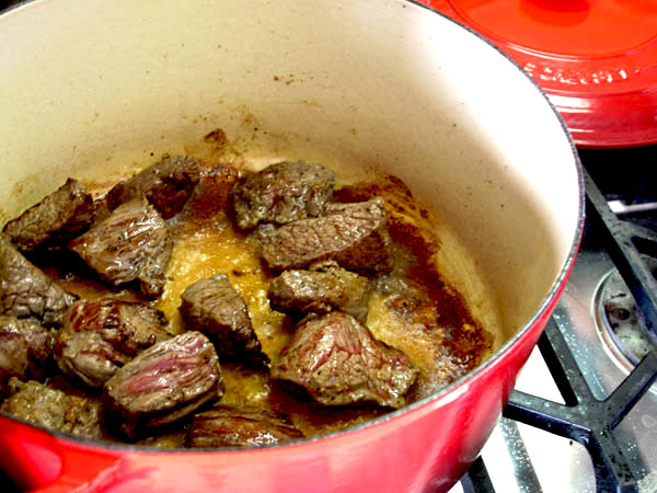 Meat browned