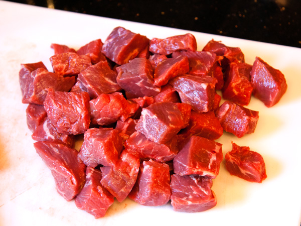 Beef chuck cubed