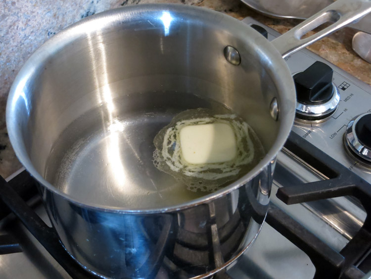 Brown rice water butter boil
