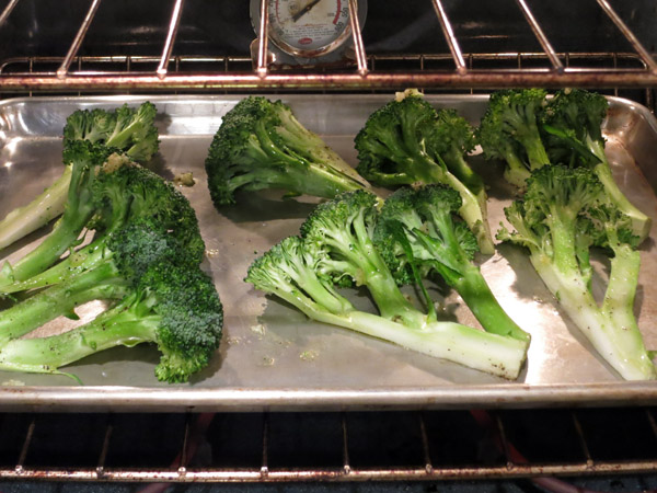 Roasted Broccoli pre bake pan