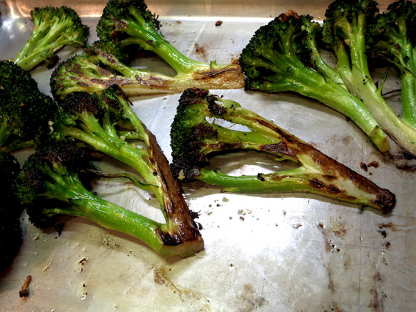 Roasted Broccoli pan charred