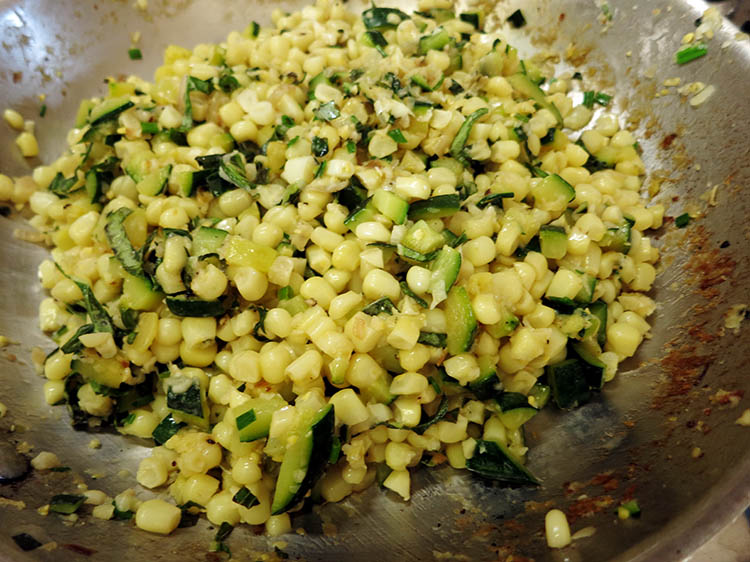 Sauteed Summer Corn Zucchini pan