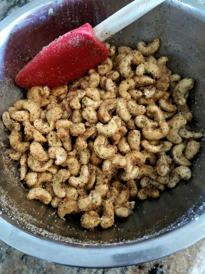 Chili lime spiced nuts bowl