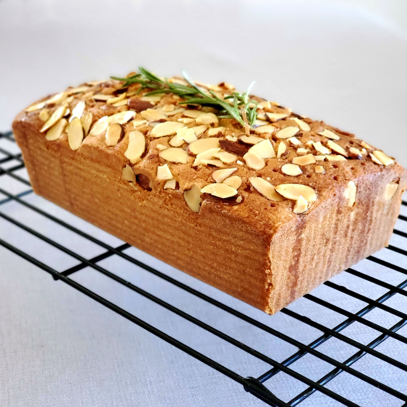 Lemon Almond Loaf Cake Rosemary Drizzle