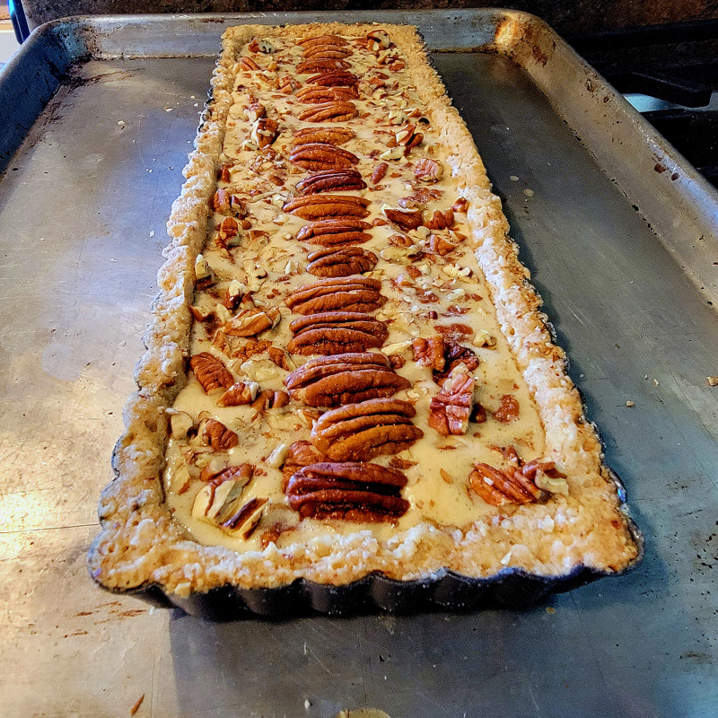 Maple Glazed Pecan Tart slice