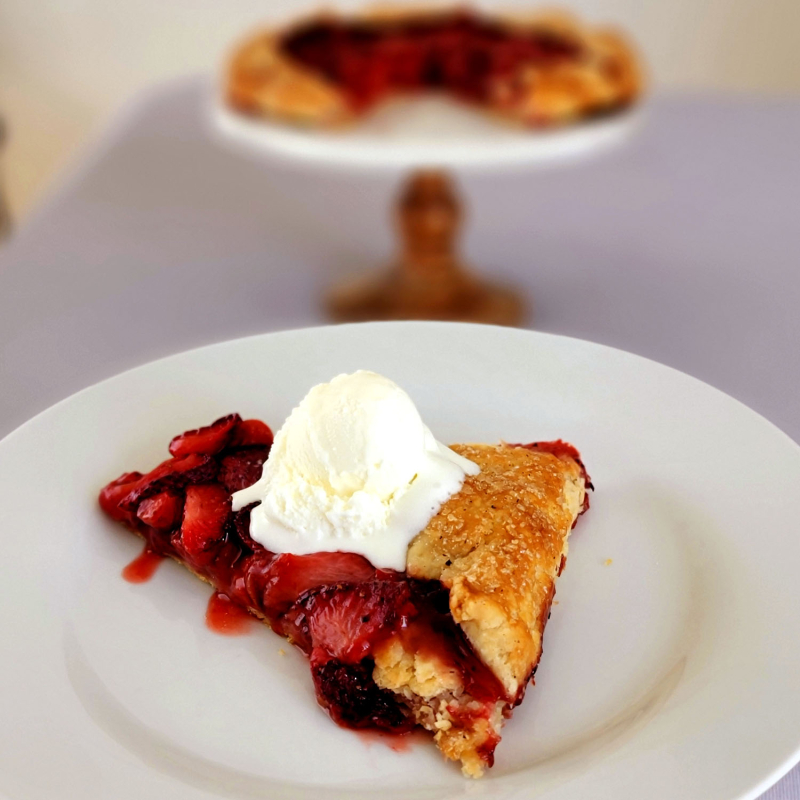 Fresh Strawberry Galette (Free Form tart) slice