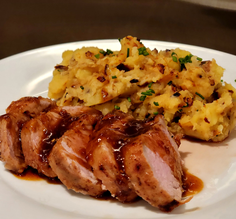Glazed Pork Tenderloin Croatian Mashed Potatoes Restani Krumpir