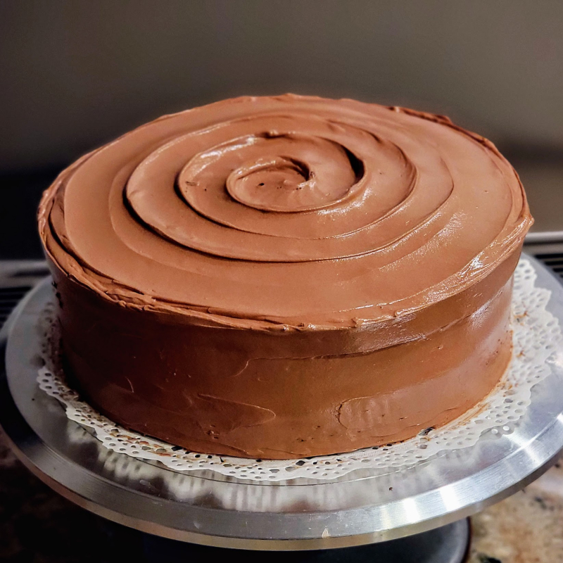 Reduced Sugar Dark Chocolate Layer Bittersweet Swiss Meringue Buttercream