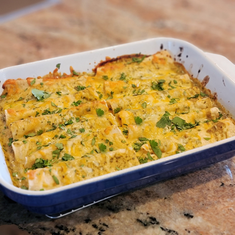 Quick Easy Green Chicken Enchiladas Verdes
